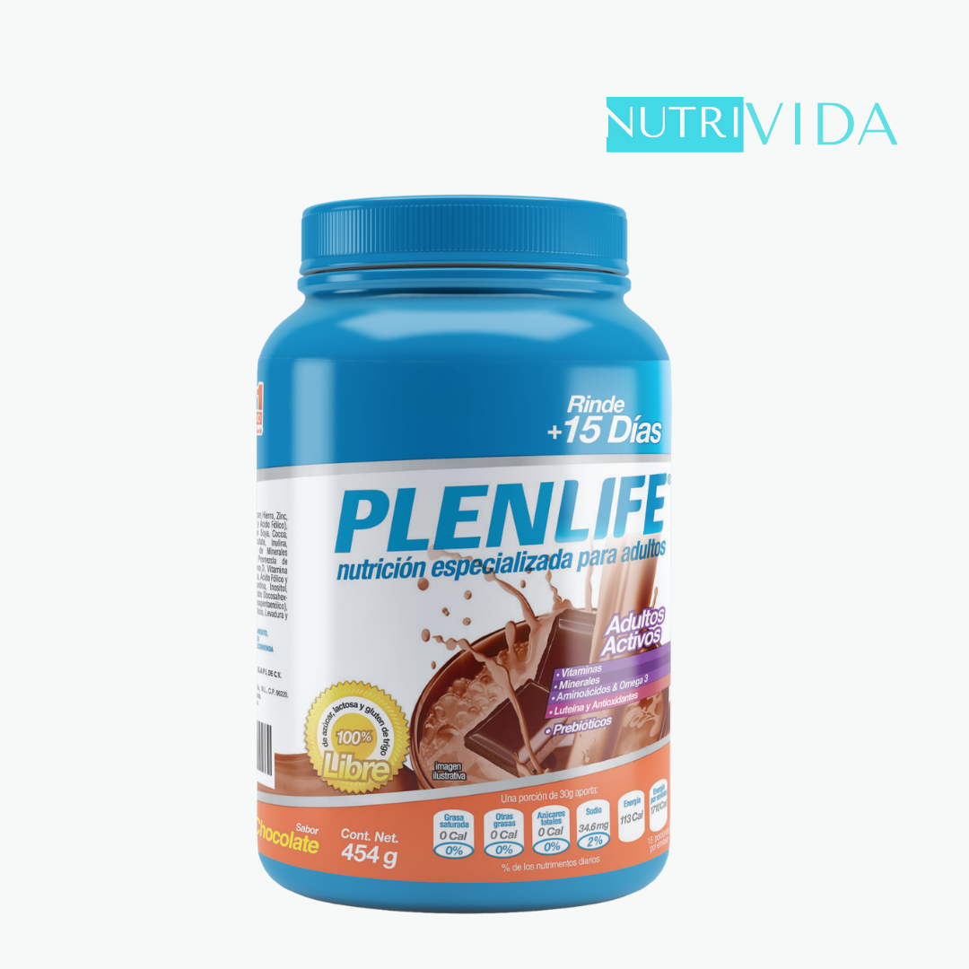 Proteína Plenlife formula adulto activo 454gr. Chocolate - Nutrivida Mexico