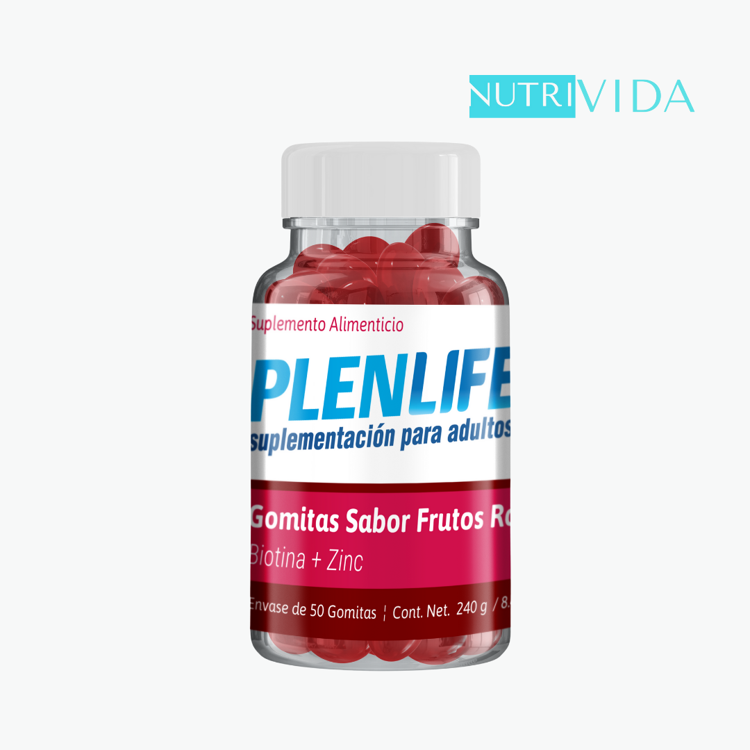 Plenlife Gomitas Biotina 50 piezas Frutos Rojos - Nutrivida Mexico