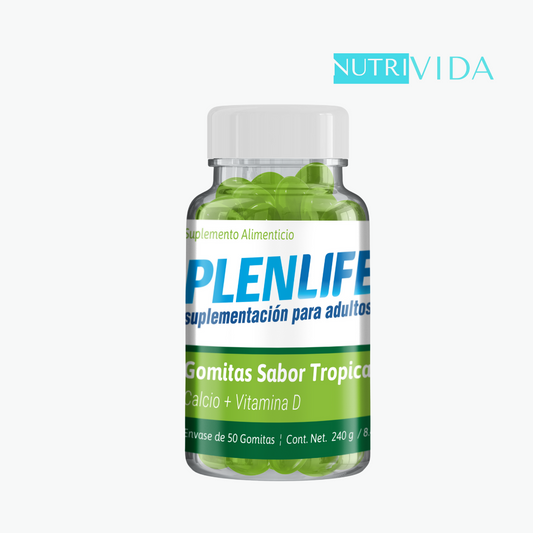 Plenlife Gomitas Calcio + Vitamina D 50 piezas Tropical - Nutrivida Mexico